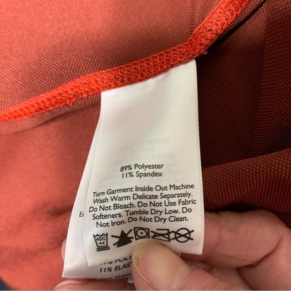 Eddie Bauer Active Zip Sweater Jacket Sz M Burnt Orange Brown Light Sports Top - Picture 12 of 15